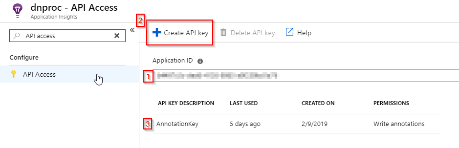 Get Application ID (1) and generate new API Key (2,3).