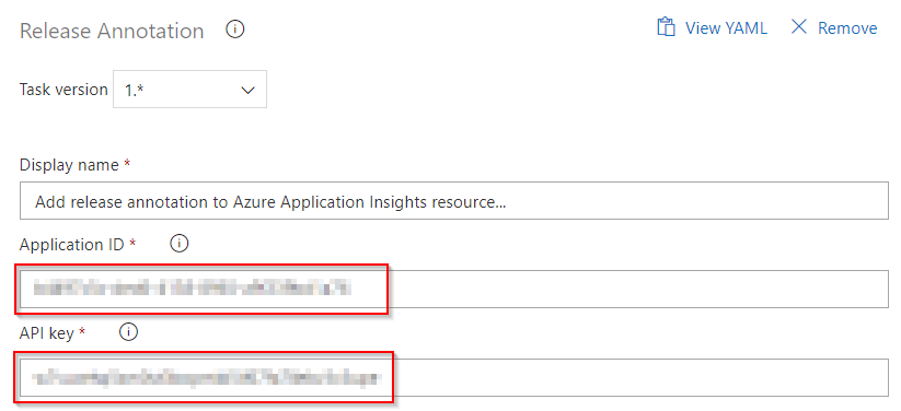 Enter Application ID and API key you generated on Azure portal to the appropriate fields.