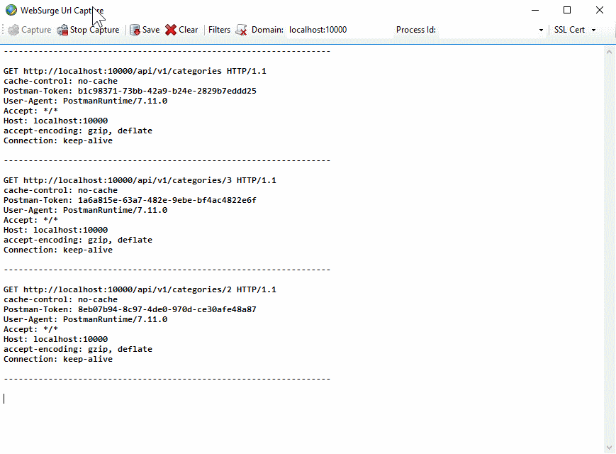 WebSurge Url capture tool, to generate a .websurge file of HTTP requests you want to load test.