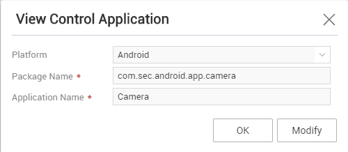 Create a control application for Camera.